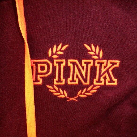 Victoria Secrets Pink Maroon laurel hoodie - Picture 3 of 3